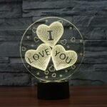Lámpara LED 3d Corazones I LOVE YOU - Imagen 3