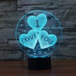 Lámpara LED 3d Corazones I LOVE YOU - Imagen 2