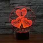 Lámpara LED 3d Corazones I LOVE YOU - Imagen 5