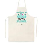 Delantal tipo lino - Para el mejor novio del mundo mundial te quiero y requetequiero