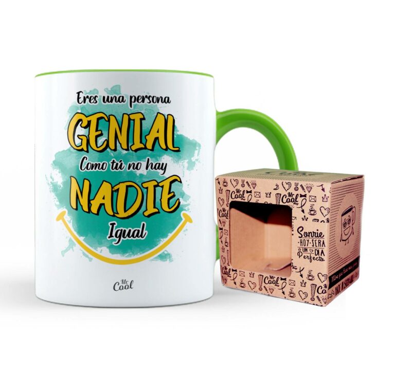 Taza Color Verde – Eres una persona genial como tu no hay nadie igual