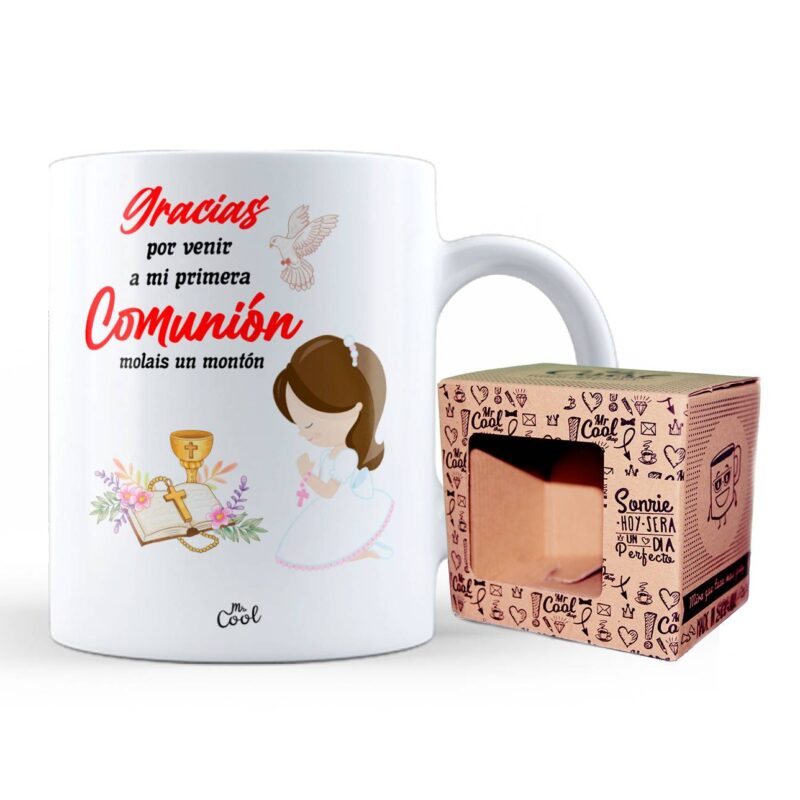 Taza – Gracias por venir a mi primera comunion molais un monton - niña