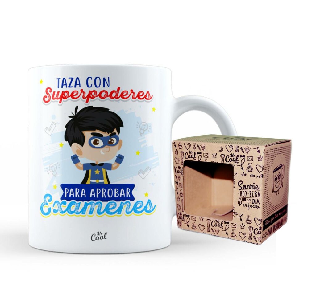 Taza motivadora para estudiantes con diseño divertido y frases inspiradoras.