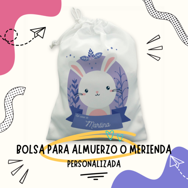 BOLSA DE MERIENDA PERSONALIZADA CONEJO