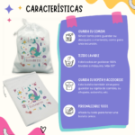Bolsa de merienda personalizada con foto y/o texto | Bolsa merienda infantil | Bolsa para almuerzo | Ideal para el cole y guarderías | Diseño Sirenita - Imagen 6