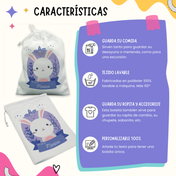 BOLSA DE MERIENDA PERSONALIZADA CONEJO