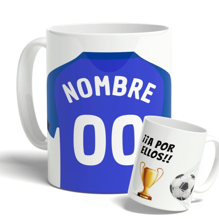 taza getafe cf personalizada con nombre y numero