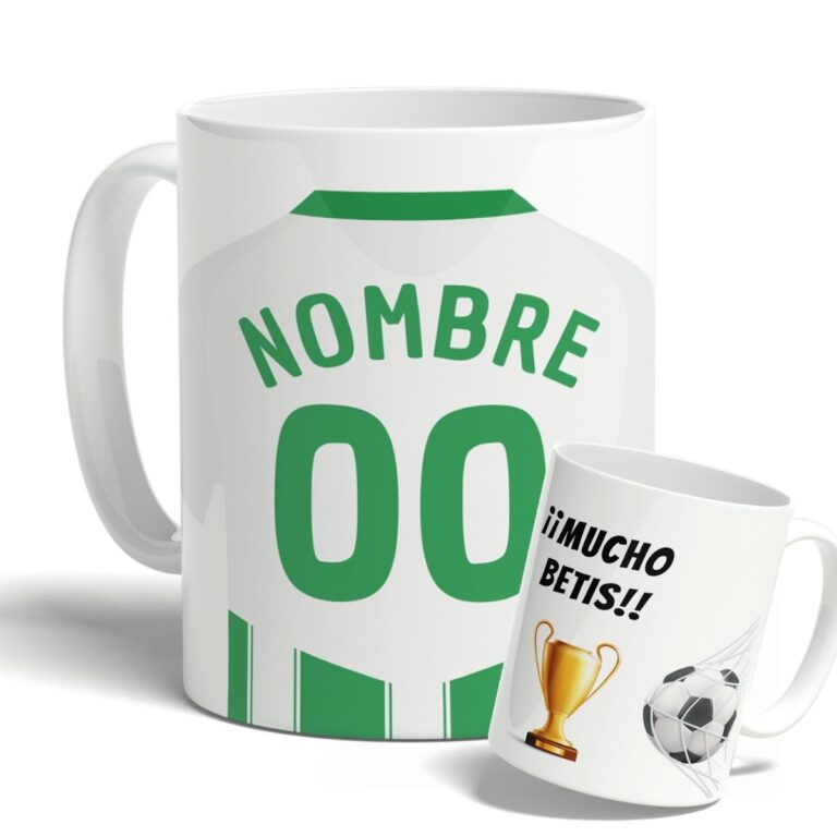 taza betis personalizada con nombre y numero