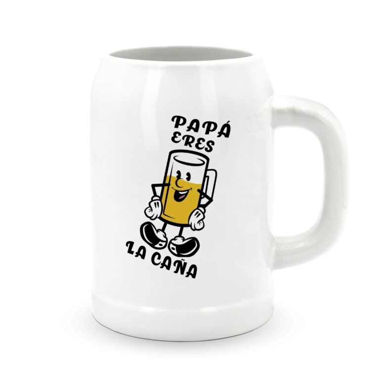 Jarra de cerveza de cristal personalizada de 51cl con grabado láser de nombre.