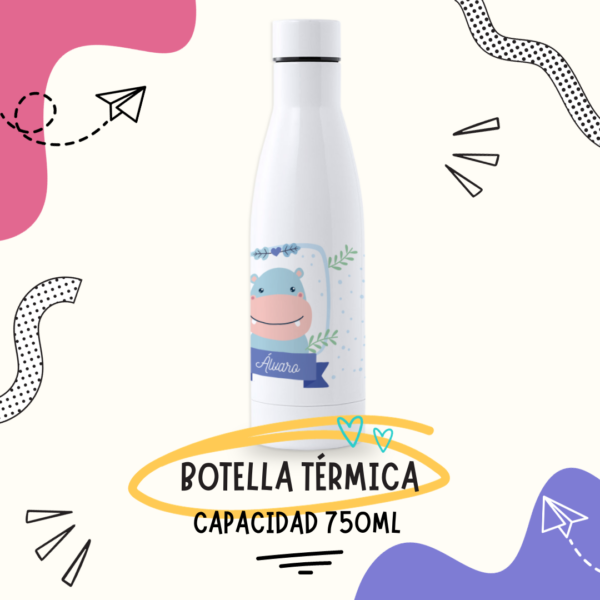 Botella Personalizada 750ml Hipopotamo