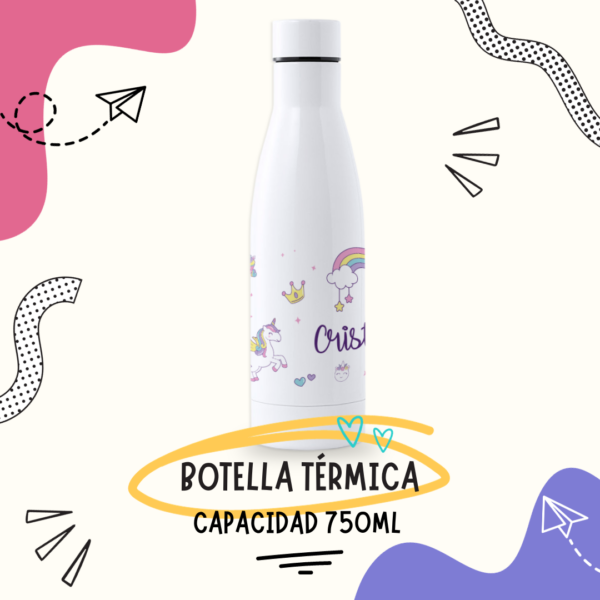 Botella Personalizada 750ml Unicornios