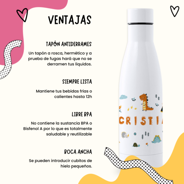 Botella Personalizada 750ml Dinosaurios