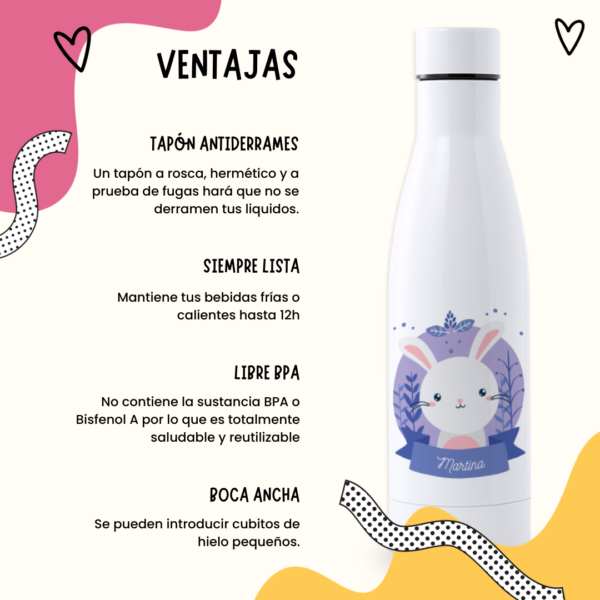 Botella Personalizada 750ml Conejito