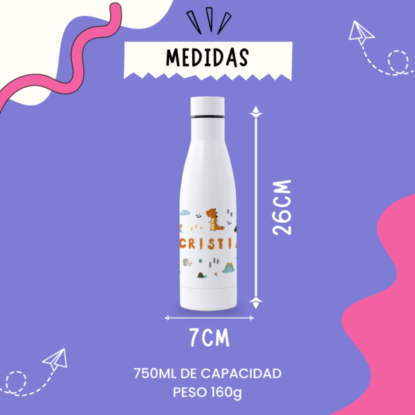 Botella Personalizada 750ml Dinosaurios