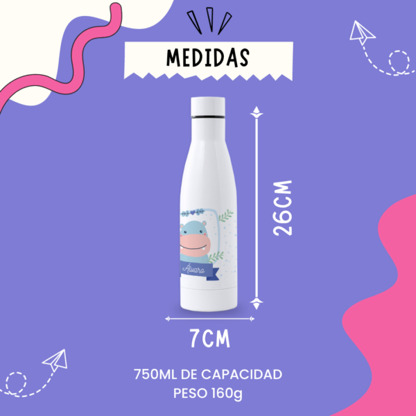 Botella Personalizada 750ml Hipopotamo