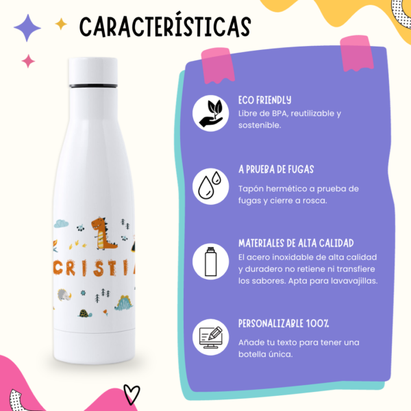 Botella Personalizada 750ml Dinosaurios