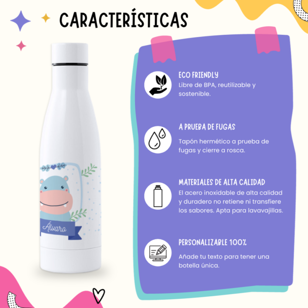 Botella Personalizada 750ml Hipopotamo