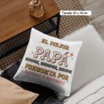 Cojín con Frase Divertida para el Día del Padre "El Mejor Papá". - Imagen 6