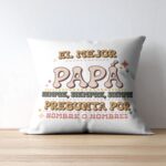 Cojín con Frase Divertida para el Día del Padre "El Mejor Papá". - Imagen 2