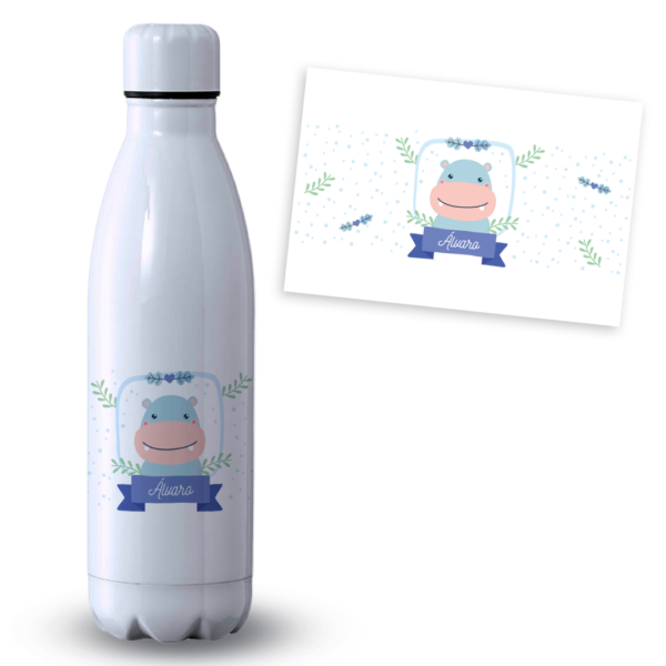 Botella Personalizada 500ml Hipopótamo