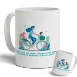 Taza Día de la Madre con Frase Divertida "Mamá y la bicicleta"