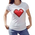 Camiseta para Mamá con Diseño Divertido para el Día de la Madre “Corazón Pixel”