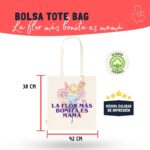 Tote Bag para Mamá con diseño "La flor más bonita es mamá" para el Día de la Madre - Imagen 2