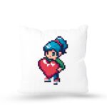 Cojín con Frase Divertida para el Día de la Madre "Pixel Girl Love"