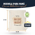 Mochila para Mamá con Frase Divertida para el Día de la Madre “Eres la Mejor Mamá del Mundo Mundial”. - Imagen 2