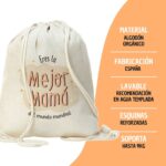 Mochila para Mamá con Frase Divertida para el Día de la Madre “Eres la Mejor Mamá del Mundo Mundial”. - Imagen 3