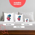 Cojín con Frase Divertida para el Día de la Madre "Pixel Girl Love" - Imagen 6