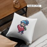 Cojín con Frase Divertida para el Día de la Madre "Pixel Girl Love" - Imagen 4