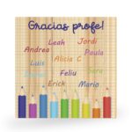 Tabla de Madera "Lápices" Personalizada para Profesores