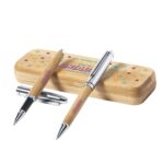 Estuche de Bolígrafos de Madera "Frase aulas y caminos" Personalizado