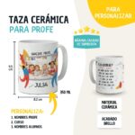 Taza Profesor con diseño "Gracias profe" personalizada con Foto, nombres y curso - Imagen 2