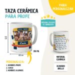 Taza Profesor con diseño "Super profe" personalizada con Foto, nombres y curso - Imagen 2
