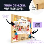 Tabla de Madera "Gracias profe" Personalizada para Profesores - Imagen 2