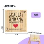 Tabla de Madera "Gracias por enseñarnos con el corazón" Personalizada para Profesores - Imagen 3