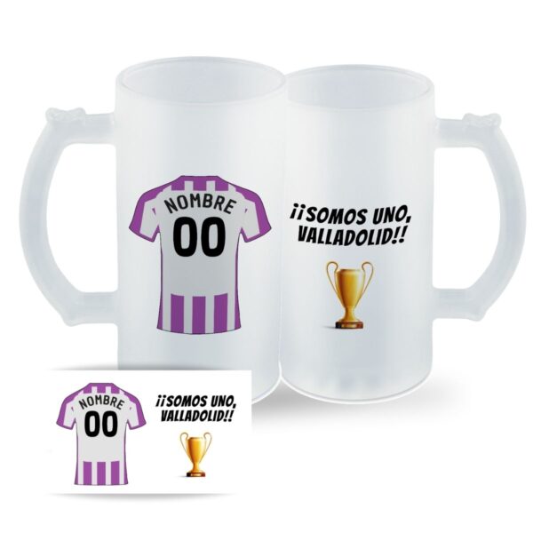 Jarra Valladolid personalizada con camiseta y nombre grabado