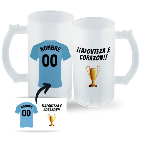 Jarra Celta personalizada con camiseta y nombre grabado