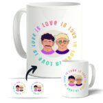 Taza Orgullo LGBTIQ+ "Love is love" con Dibujo.