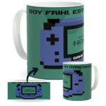 Taza Gamer Personalizada con nombre. Taza videojuegos Pause menu GBA