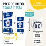 Pack Taza y Toalla Personalizada - Nombre y Equipo de Fútbol - Imagen 2