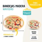 Bandeja de Navidad personalizada con nombre de madera Reyes Magos , Papá Noel Diseño 4 - Imagen 2