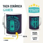 Taza Gamer Personalizada con nombre. Taza videojuegos Zelda Runas - Imagen 2