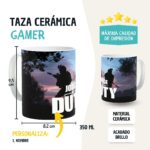 Taza Gamer Personalizada con nombre. Taza videojuegos Call of Duty Siluetas - Imagen 2