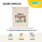 Saco para carbón de Navidad Personalizado con nombre. Bolsa de tela para carbón personalizable. Diseño Árbol - Imagen 7