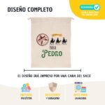 Saco para carbón de Navidad Personalizado con nombre. Bolsa de tela para carbón personalizable. Diseño Reyes Magos - Imagen 7