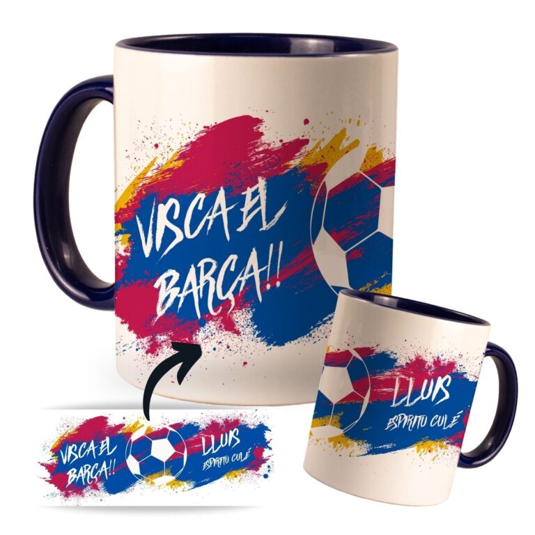 taza visca barça personalizada con nombre o frase