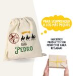 Saco para carbón de Navidad Personalizado con nombre. Bolsa de tela para carbón personalizable. Diseño Reyes Magos - Imagen 6